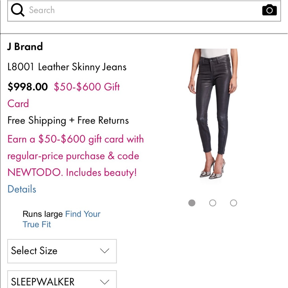 Leather like pants. J Brand size 26